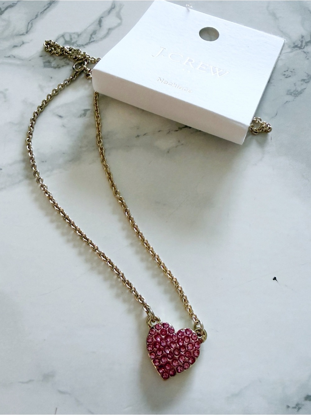 J. Crew pave heart necklace